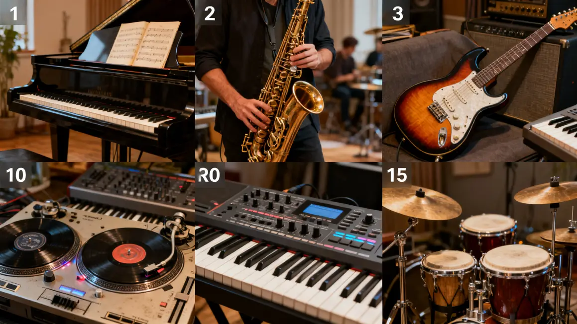 Genres musicaux universels en blocs visuels
