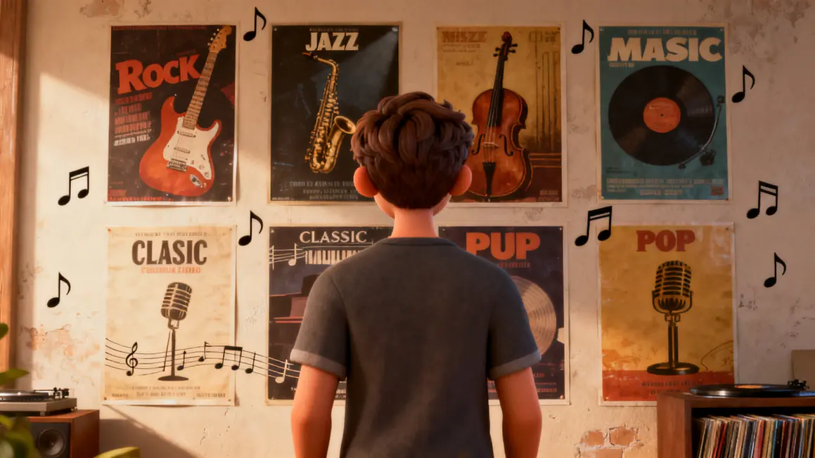 personnage devant styles musicaux