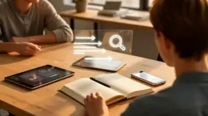 Bureau avec tablette liseuse smartphone lecture numérique