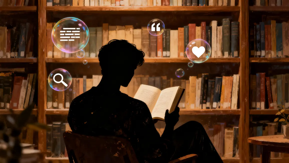 Silhouette lisant livre critique littéraire