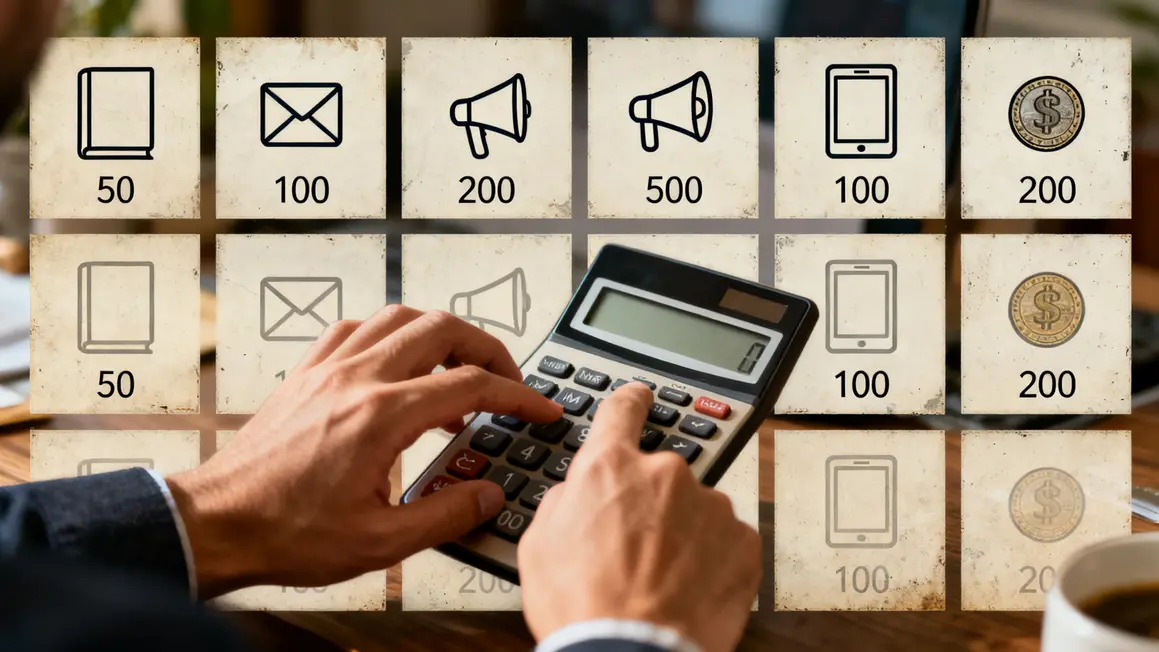 budget manga indépendant icônes et calculatrice
