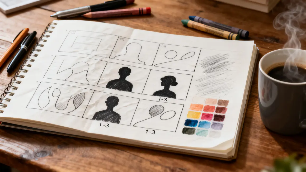 classeur ouvert storyboard manga indépendant