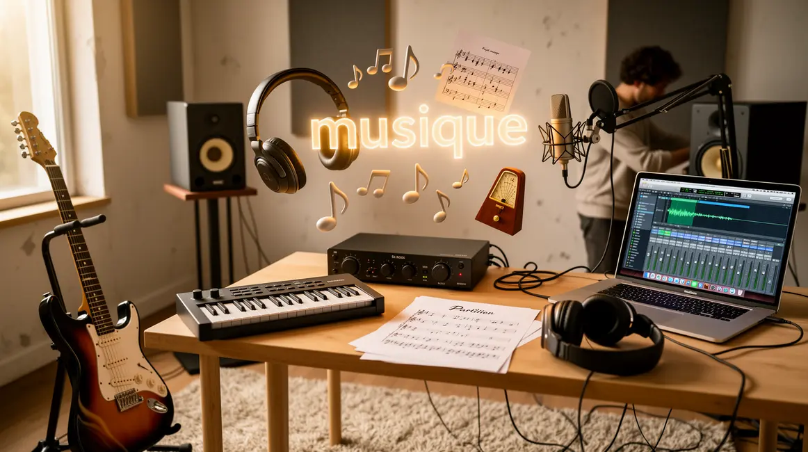 Salle home-studio instruments musique création
