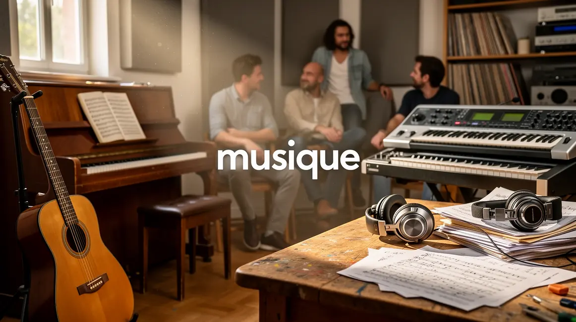 instruments musique création studio silhouettes artistes
