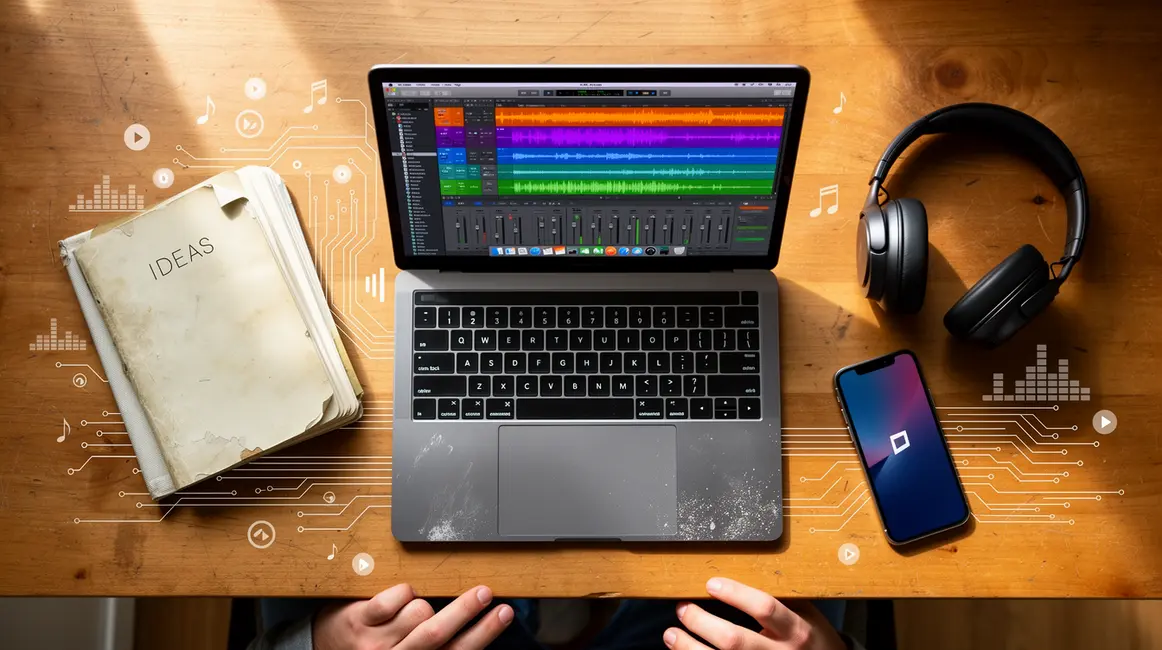 Bureau digital musique création workflow ordinateur