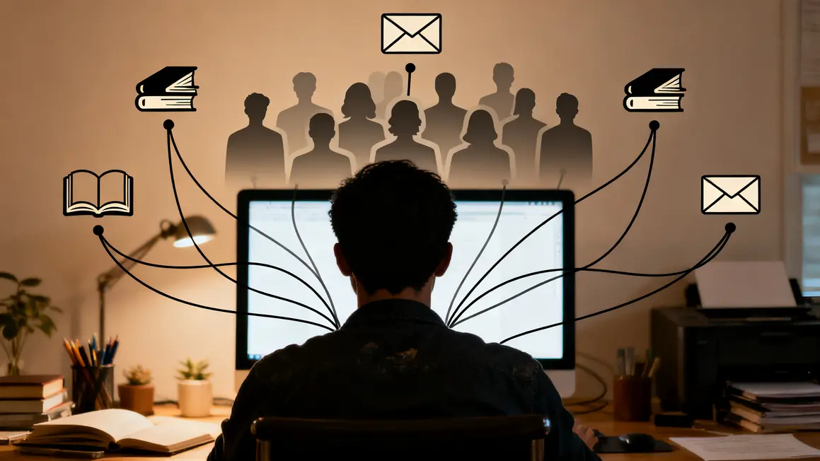 Auteur connecté communauté newsletter auteur icones enveloppe livre