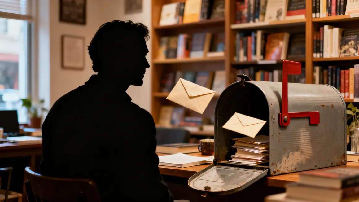 auteur silhouette boite mail enveloppes newsletter d'auteur