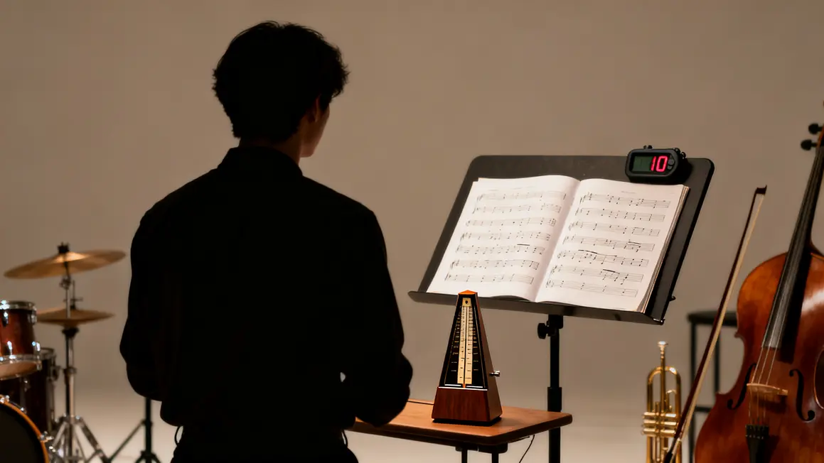 Musicien studio metronome partitions instruments