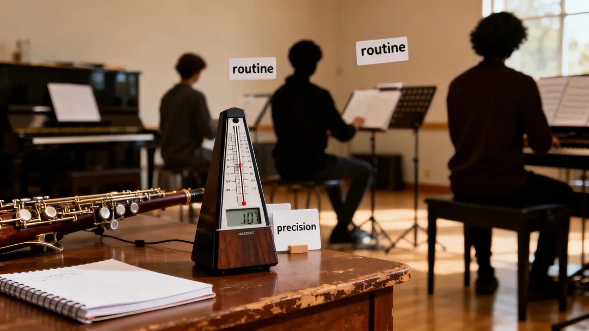 Routine pratique musicale métronome carnet