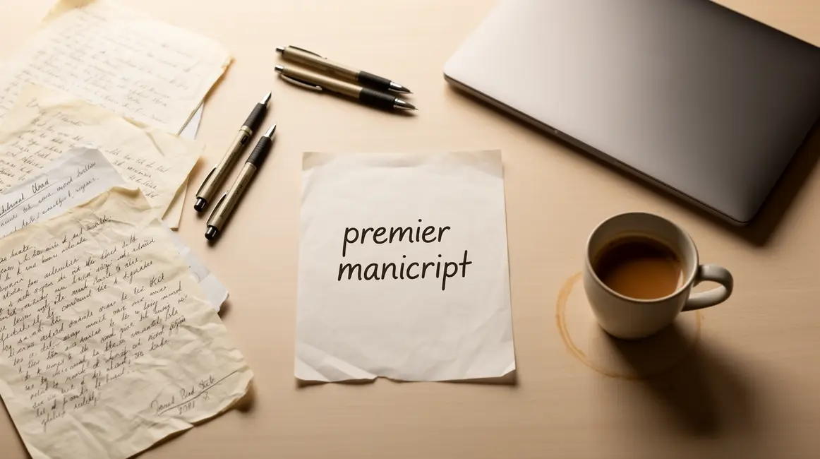Bureau manuscrit et ordinateur cafe