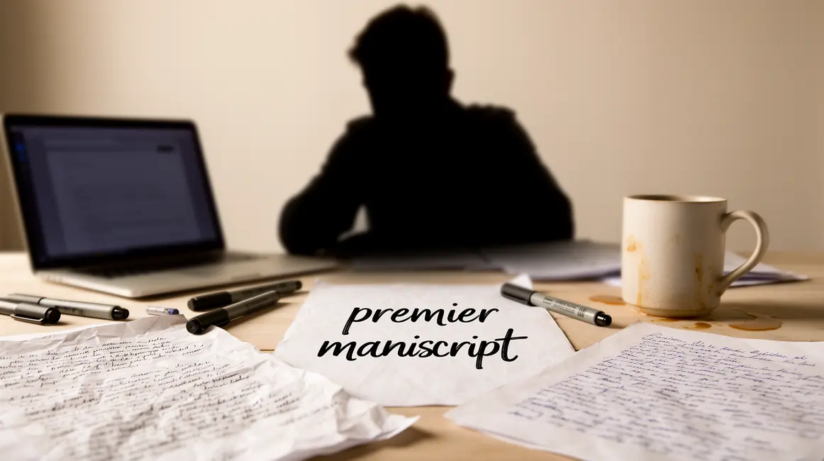 premier manuscrit auteur ordinateur cafe