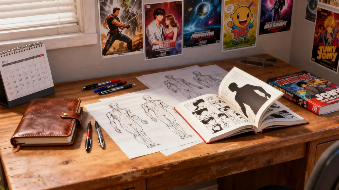 Espace de travail préparation manga indépendant
