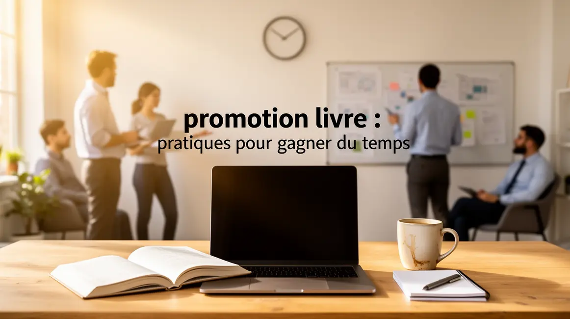 bureau avec ordinateur et livre promotion livre bonnes pratiques