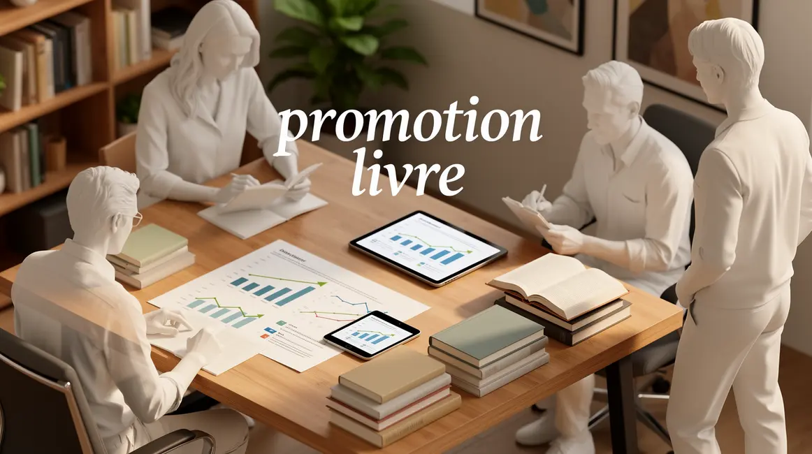 Promotion livre numérique vue bureau moderne