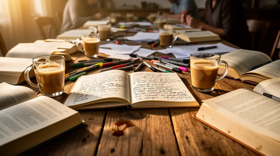 table de promotion livre signes d'alerte café stylos