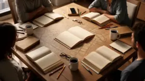 Roman contemporain table livres carnets urbain