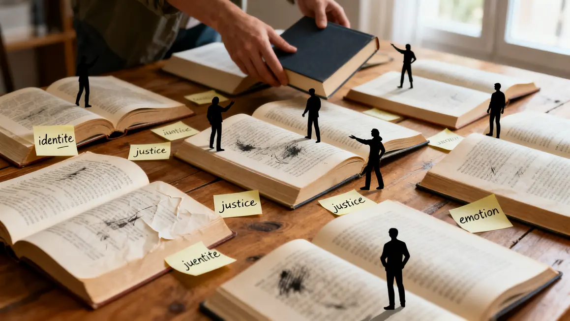 roman contemporain livres table post-its