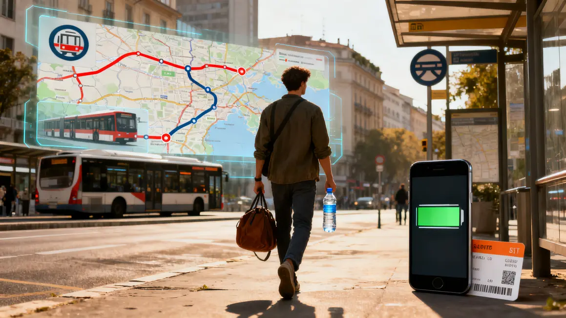logistique transport urbain sortie smartphone billet