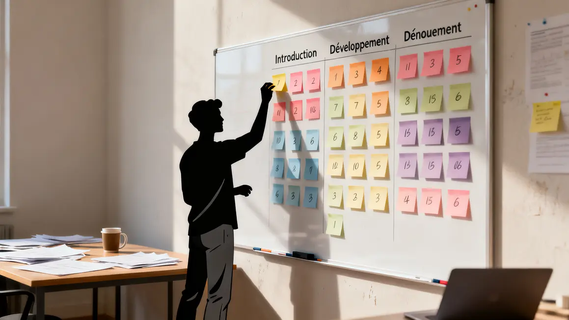 Tableau post-its structure premier manuscrit
