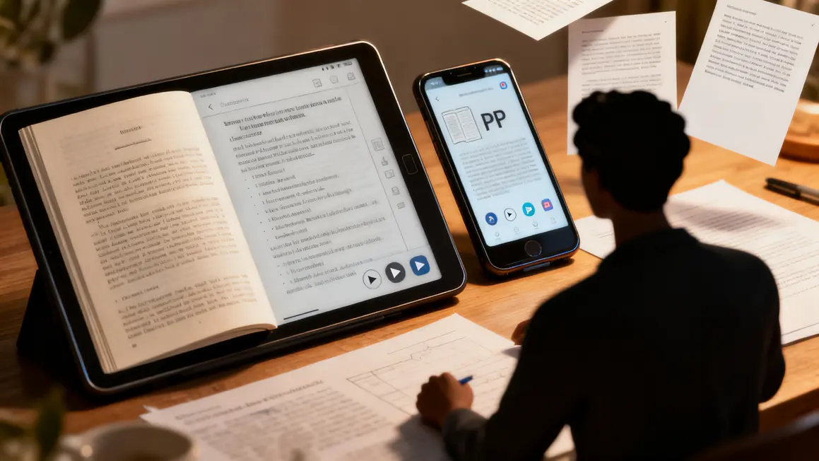 Liseuse tablette smartphone ebook, icones EPUB PDF
