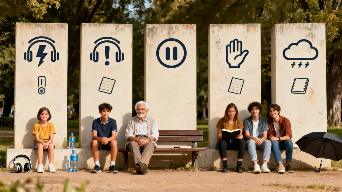 Tableau pictogrammes signes alerte pour chaque public avant sortie