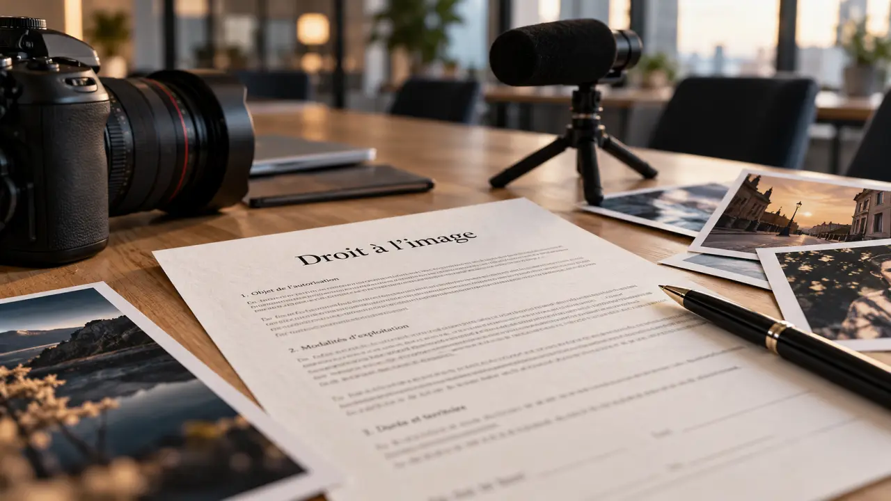 Autorisation droit à l'image : formulaire papier sur bureau