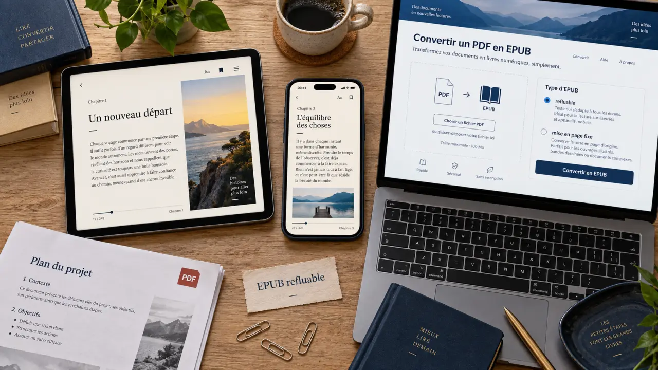 pdf en ebook : conversion PDF→EPUB, refluable ou mise en page fixe